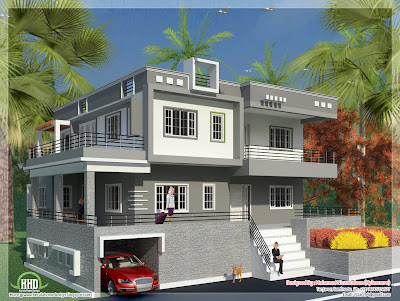 House Exterior Design on Indian Style Minimalist House Exterior Design   Kerala Home Dezign