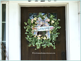 Spring Easter Front Porch--DIY-Wreath-Bunny Sign-From My Front Porch To Yours