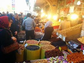 Nuts and sweets can be seen everywhere in the markets of Iran