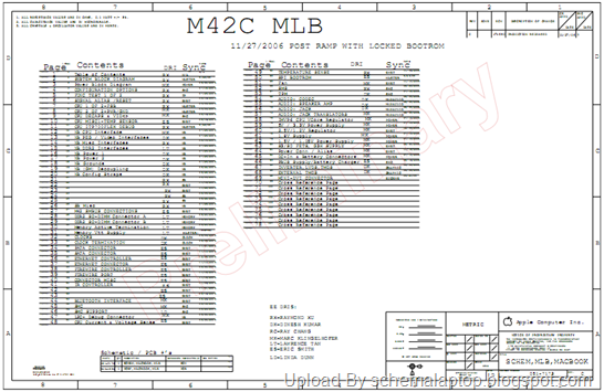 Apple Macbook A1185 (FA255 M42C MLB) Macbook White 13inch Laptop Schematics