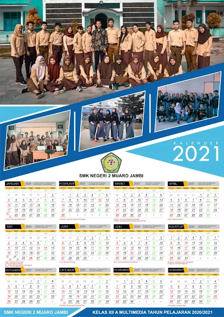 Download Template Kalender Tahun 2021 Format Cdr