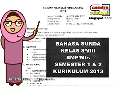  Pada kesempatan kali ini saya akan berbagi RPP Bahasa Sunda Kurikulum  RPP Bahasa Sunda Kurikulum 2013 Kelas 8 SMP/Mts Revisi 2018