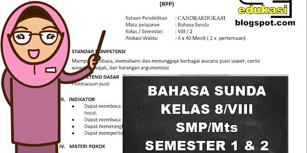 RPP Bahasa Sunda Kurikulum 2013 Kelas 8 SMP/Mts Revisi 2018