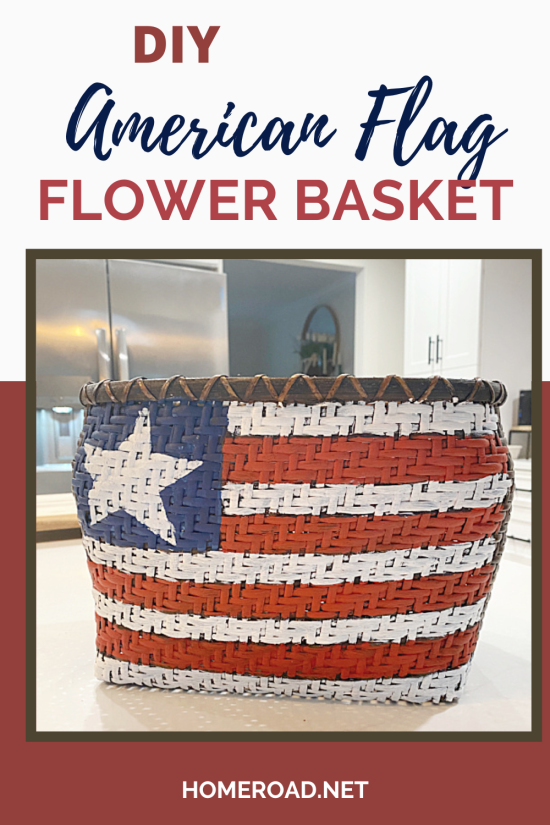 American flag basket with overlay