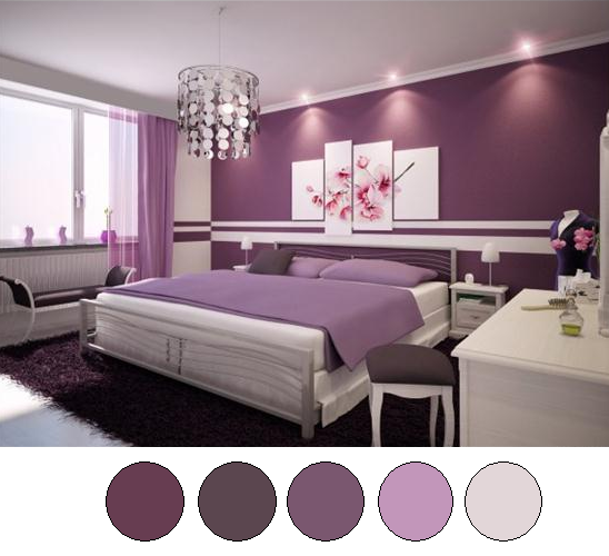 Purple and Gray Bedroom Color Scheme