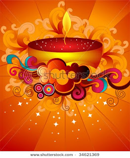 colorful painted diwali greetings