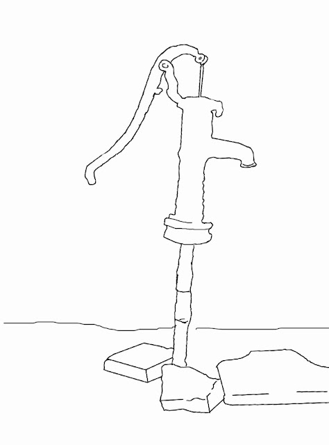 hand pump line drawing