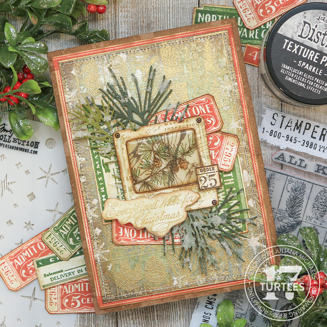 Every Good Wish for Christmas Card by Juliana Michaels featuring Tim Holtz Stampers Anonymous Christmas 2023 Jolly Holiday Winter Woodlands