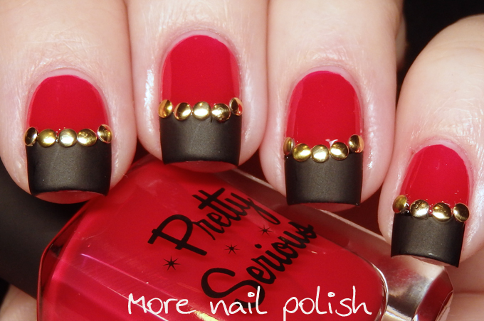 Unpretty girl with pretty nails. - RED, GOLD & BLACK ~ For this nail art, I  did a...