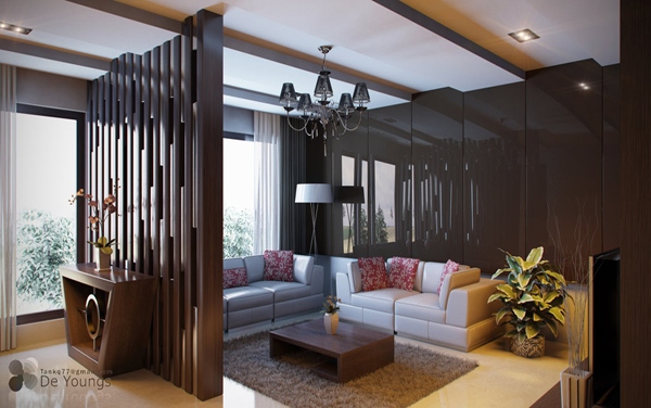 Desain Ruang  Tamu  Cantik Warna  Coklat  Rancangan Desain Rumah Minimalis 