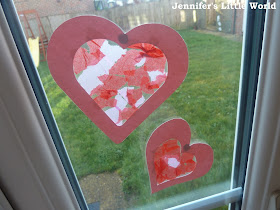 Valentine's Day craft - Heart sun catchers