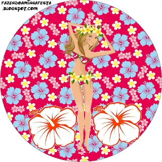 Hawaiian Girl Free Printable Toppers. 