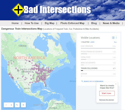 Dangerous Train Intersections Map