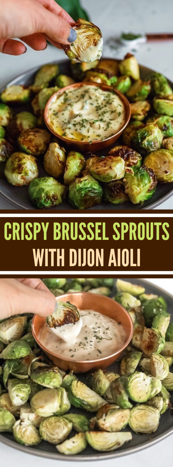 CRISPY BRUSSEL SPROUTS WITH DIJON AIOLI #vegetarian #dippingsauce