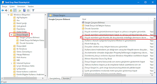 Windows 10'da Ağ klasöründeki Thumbs.db Dosyalarını Silme