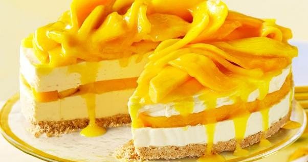 Resepi Chilled Mango Cheese Cake/ Kek Keju Mangga  Blogopsi