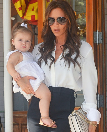 Harper Beckhammonths on Victoria Beckham Takes Daughter Harper Out For Brunch At Pastis In New