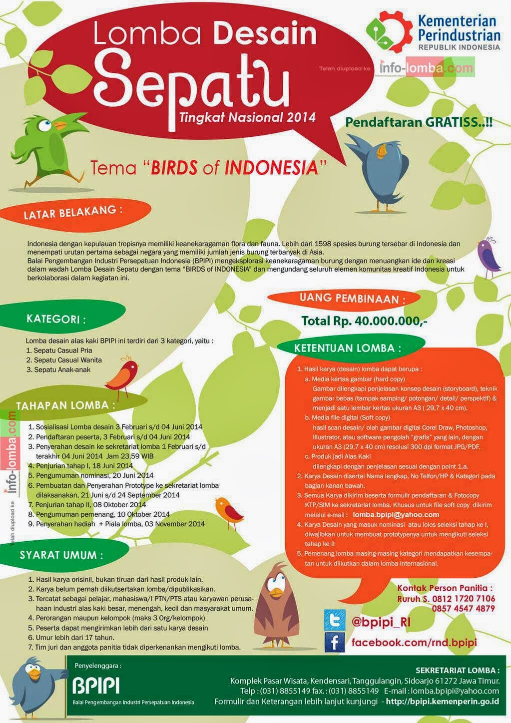 Lomba Desain Sepatu Tingkat Nasional 2014 By BPIPI 