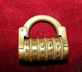 Brass 5-Barrel Padlock Word Combination Lock