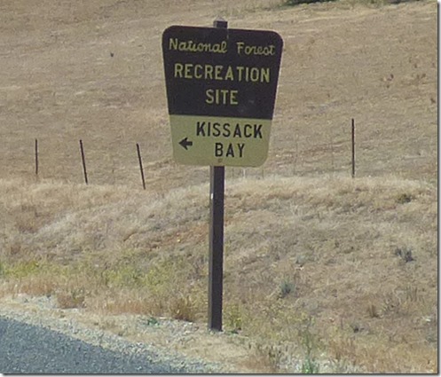 Sign for Kissack Cove/Bay, Lake Isabella