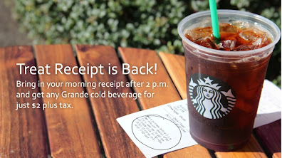 Starbucks 2012 Treat Receipt drink.