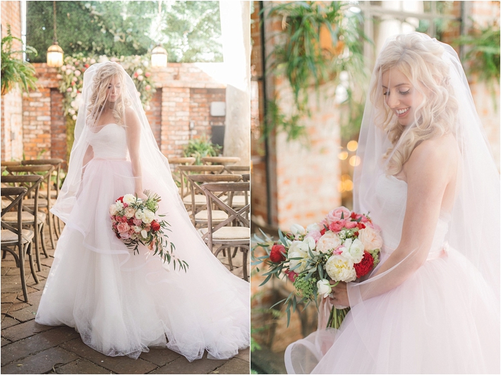 Beautiful bride in romantic gown