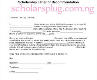 Letter Of Recommendation For Scholarship.