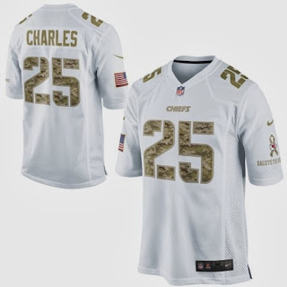 Nike Jamaal Charles Kansas City Chiefs NFL Salute to Service Game Jersey