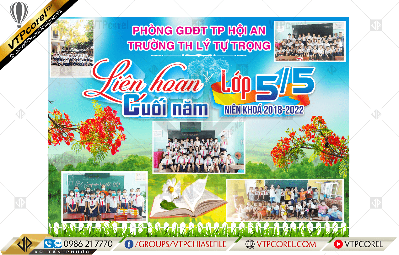 Phông nền Liên hoan Cuối năm học sinh lớp 5 CDR12