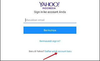 yahoo mail daftar baru lewat hp