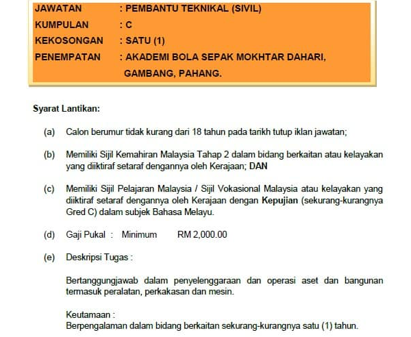 Jawatan Kosong Majlis Sukan Negara (MSN) Disember 2022