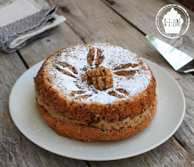 gâteau aux noix, crème au beurre au café