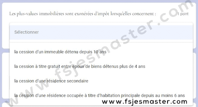 Exemple Concours Master Gestion Financière Comptable et Fiscale (GFCF) 2021-2022 - Fsjes Agdal