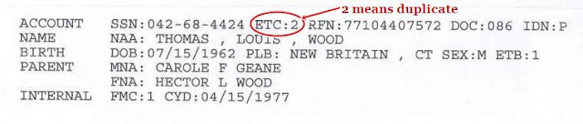 Thomas Wood's NUMIDENT File 04/15/1977 Duplicate