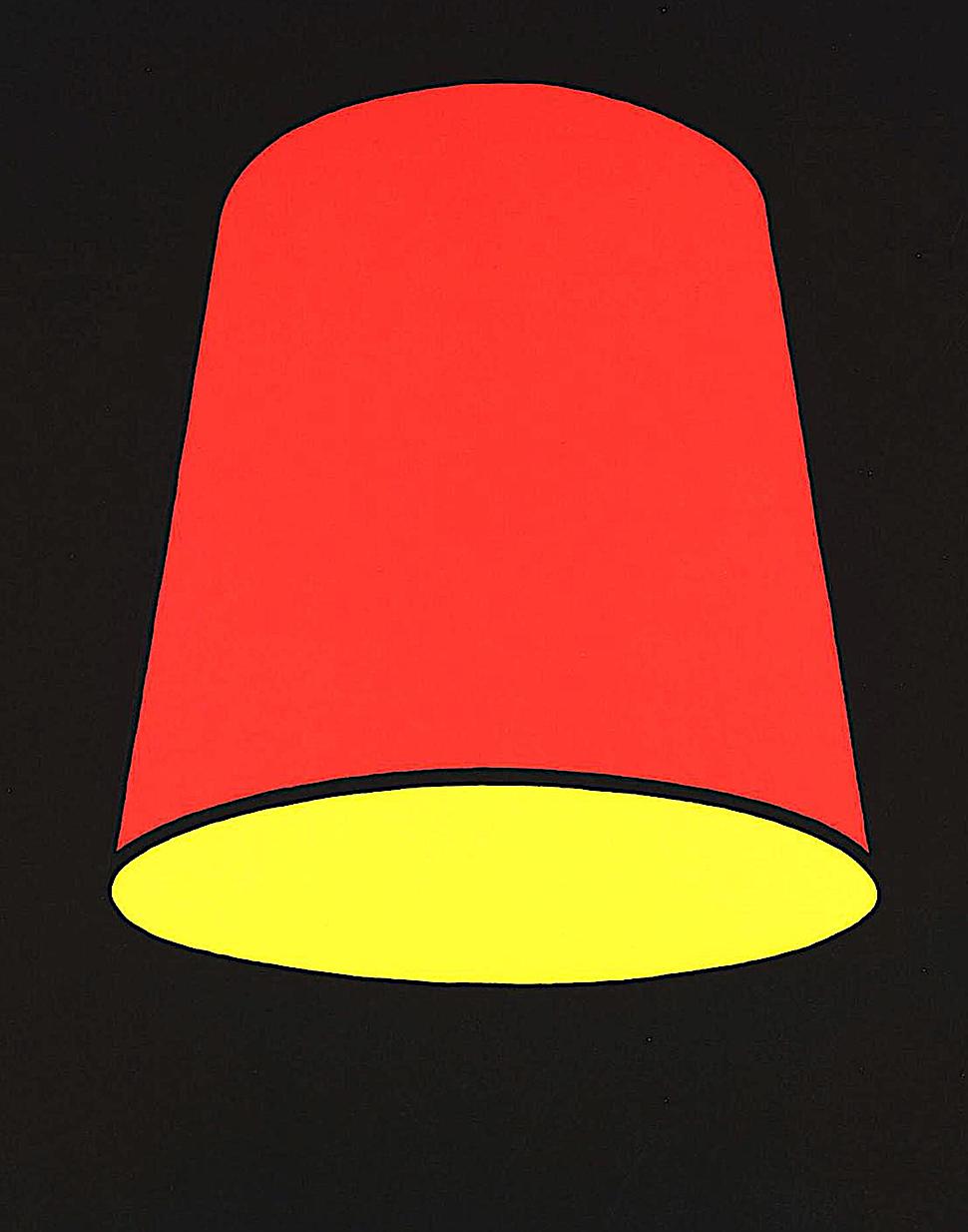 Patrick Caulfield art 1969, a red and yellow lampshade