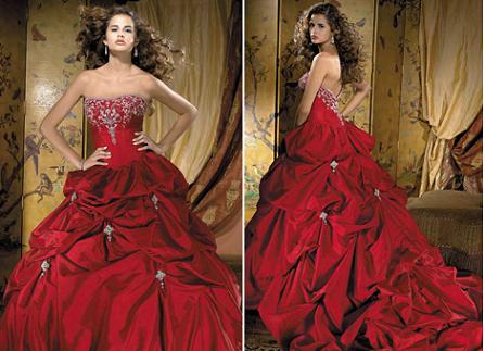 Red and White Wedding Dresses