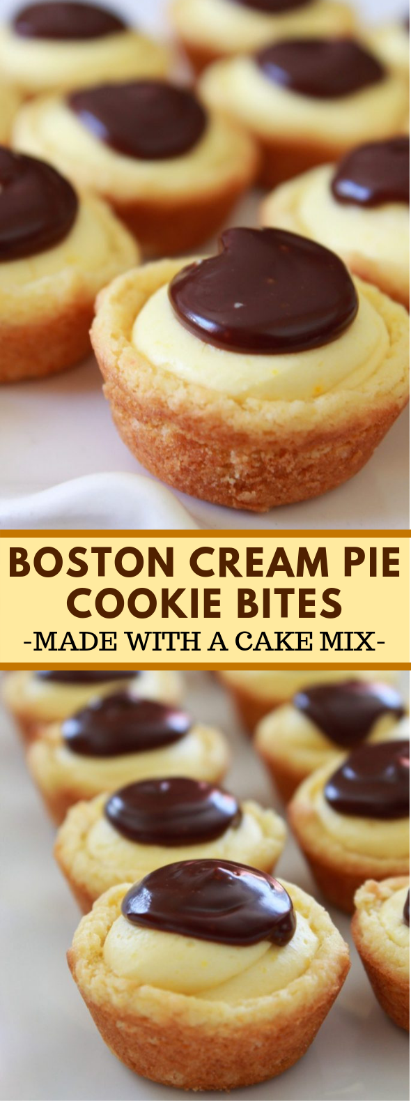 Boston Cream Pie Cookie Bites #dessert #homemade