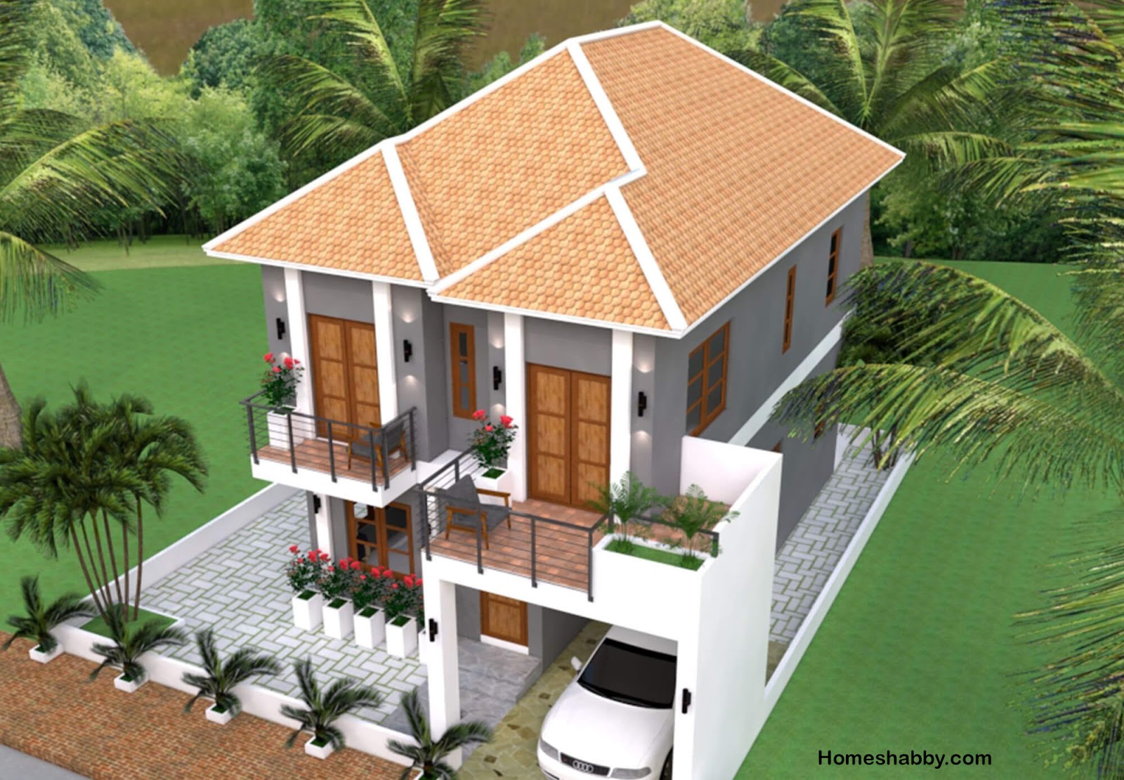 Desain Dan Denah Rumah Minimalis 2 Lantai Cocok Untuk Di Perkampungan Dan Perumahan Perkotaan Homeshabbycom Design Home Plans