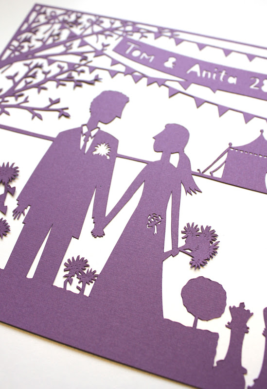 helter skelter first wedding anniversary paper cut gift...