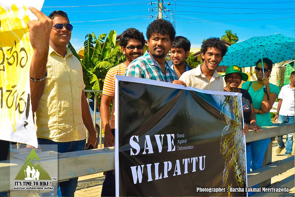 Protest about Wilpattu deforestation at Diyatha Uyana