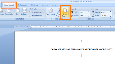 Cara membuat bingkai di ms word 2007