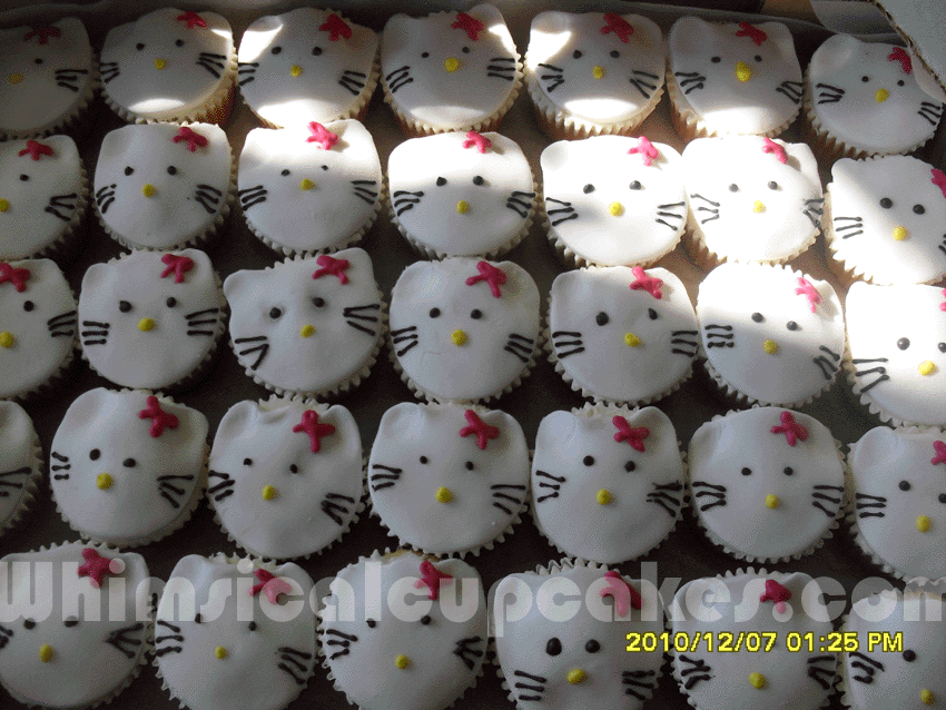 hello kitty cupcakes, vanilla