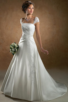 The concept of wedding dress with a classic design.