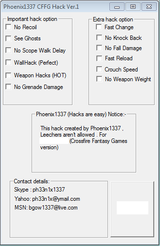 10O9p CrossFire Hile Phoenix1337 CFFG Hile Botu v1.5 indir