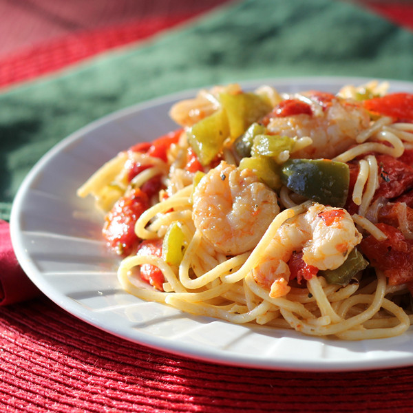 Cookistry: Three-Pepper Shrimp and Pasta