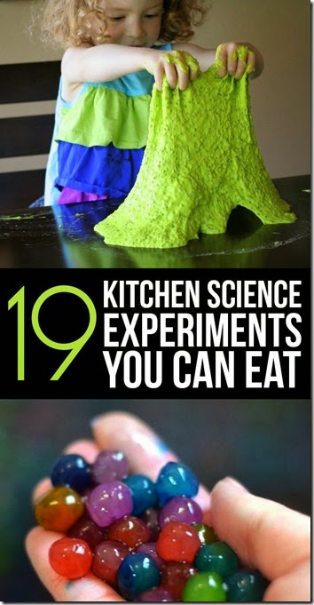 19 Edible Kitchen Science Experiment! Awesome list of science projects kids can make and eat too. Great list for summer for Preschool, Kindergarten, 1st grade, 2nd grade, and 3rd-6th grade elementary students.