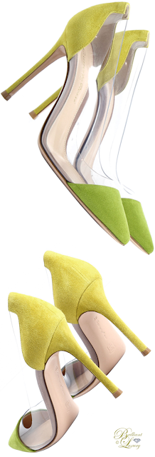 ♦Gianvito Rossi green Plexi pumps #pantone #shoes #green #brilliantluxury