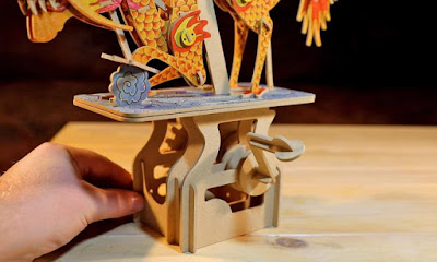 3D Wooden Puzzle Moving Model Kit DIY Mechanical Moving Dragon On The Cloud Puzzle Toy