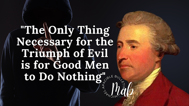 'The only thing necessary for the triumph of evil is for good men to do nothing' by Edmund Burke