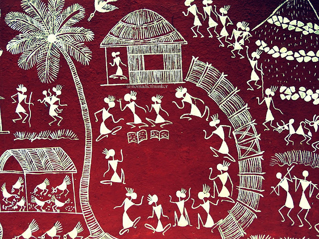 Warli painting in Valwanda. Maharashtra. India